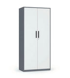 Practical Gray & White Steel Double Door Filing Cabinet with Lock