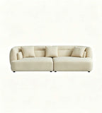 Modern Minimalist Beige Fabric Curved Sofa