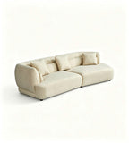 Modern Minimalist Beige Fabric Curved Sofa