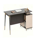 Light Luxury Dark Wood Office Desk with Mobile Cabinet and Password Lock