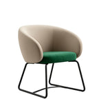 米綠拼色PU皮鐵腳會議椅 Two-Tone PU Leather Meeting Chair
