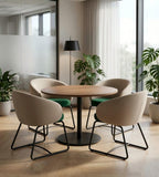 米綠拼色PU皮鐵腳會議椅 Two-Tone PU Leather Meeting Chair