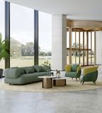 Modern Light Green Fabric 3-Seater Sofa