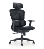 人體工學黑色網背帶頭枕辦公椅 Ergonomic Black Mesh Office Chair