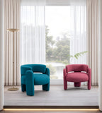 現代深紅色布藝單座位梳化 Modern Red Fabric Single Sofa