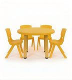黃色四人圓形幼稚園枱椅 Yellow Round Kindergarten Table