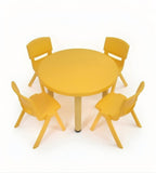 黃色四人圓形幼稚園枱椅 Yellow Round Kindergarten Table