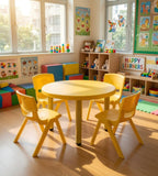 黃色四人圓形幼稚園枱椅 Yellow Round Kindergarten Table