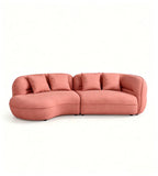 Modern Creative Coral Pink Fabric 2-Section 2-Seater Sofa