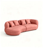 Modern Creative Coral Pink Fabric 2-Section 2-Seater Sofa
