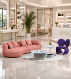Modern Creative Coral Pink Fabric 2-Section 2-Seater Sofa