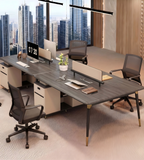 Light Luxury Dark Wood Office Desk with Drawers