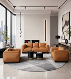 Light Luxury Blue Grey Glass Nesting Coffee Table