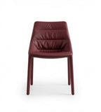 現代棗紅色PU皮帶扶手休閒椅 Modern PU Leather Armchair