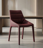 現代棗紅色PU皮帶扶手休閒椅 Modern PU Leather Armchair