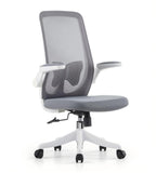 現代灰白網背帶蝴蝶底盤辦公椅 Modern Grey Mesh Office Chair