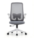 現代灰白網背帶蝴蝶底盤辦公椅 Modern Grey Mesh Office Chair
