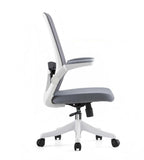 現代灰白網背帶蝴蝶底盤辦公椅 Modern Grey Mesh Office Chair