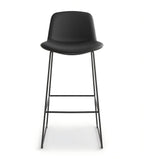 簡約黑色PU皮鋼架無扶手吧椅 Black PU Leather Steel Frame Bar Stool