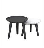 簡約黑白雙色實木圓形組合茶几 Minimalist Black and White Nesting Coffee Table