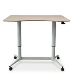 Ergonomic Light Wood Adjustable Podium with Wheels