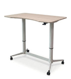 Ergonomic Light Wood Adjustable Podium with Wheels