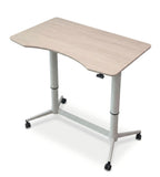 Ergonomic Light Wood Adjustable Podium with Wheels