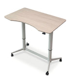 簡約淺木色升降式帶轆講台 Ergonomic Light Wood Adjustable Podium with Wheels