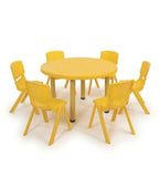 黃色六人圓形幼稚園枱 Yellow Round Kindergarten Table