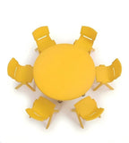 黃色六人圓形幼稚園枱 Yellow Round Kindergarten Table