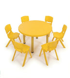黃色六人圓形幼稚園枱 Yellow Round Kindergarten Table