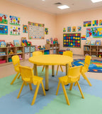 黃色六人圓形幼稚園枱 Yellow Round Kindergarten Table