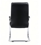 黑色軟墊弓形腳會議椅 Black Cushioned Cantilever Conference Chair   -333c