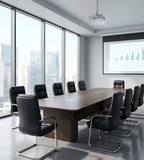 黑色軟墊弓形腳會議椅 Black Cushioned Cantilever Conference Chair   -333c