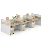 Modern Oak Partition Workstation