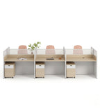現代環保橡木色帶屏風工作枱 Modern Oak Partition Workstation
