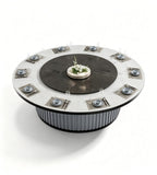 Vertical Fluted Metal-Base Electric Round Dining Table