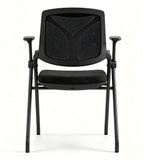 專業全黑透氣培訓椅 Professional All-Black Breathable Training Chair