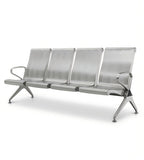 Durable Stainless Steel High-Back Waiting Chair with Armrests
