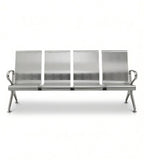 Durable Stainless Steel High-Back Waiting Chair with Armrests