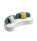 現代弧形拼色絨布多座位梳化 Modern Curved Color-blocked Velvet Sofa
