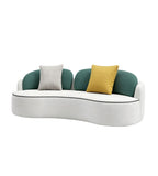 現代弧形拼色絨布多座位梳化 Modern Curved Color-blocked Velvet Sofa