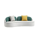 現代弧形拼色絨布多座位梳化 Modern Curved Color-blocked Velvet Sofa