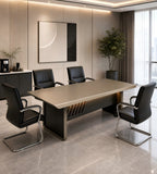 灰色智能聲控燈帶長方形會議枱 Grey Smart LED Conference Table
