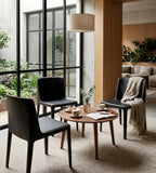 Minimalist Metallic-Trimmed Lounge Chair