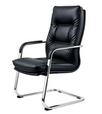 黑色軟墊弓形腳會議椅 Black Cushioned Cantilever Conference Chair   -333c