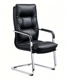 黑色軟墊弓形腳會議椅 Black Cushioned Cantilever Conference Chair   -333c
