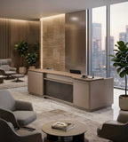 Exquisite Textured-Panel Business Reception Counter