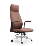 商務啡色真皮高背帶扶手大班椅 Business Leather Executive Chair