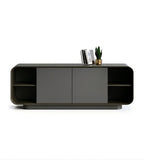 Dark Grey Solid Wood Semi-Open Low File Cabinet